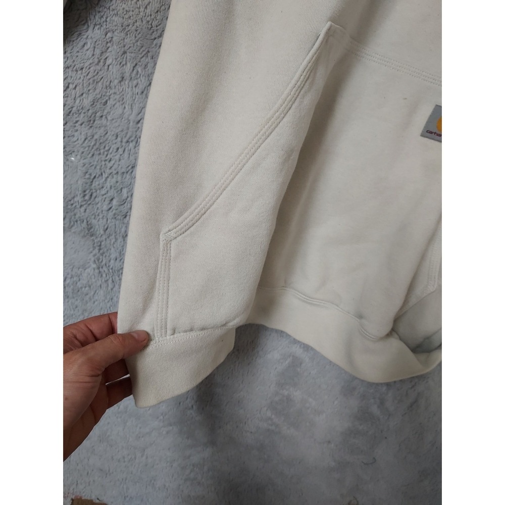 Carhartt Hoodie  Mens Medium Loose Fit Graphic Spellout Fleece Grunge Spots M - Picture 11 of 15